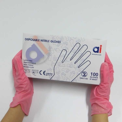 Disposable Pink Nitrile Gloves - Powder And Latex Free Gloves